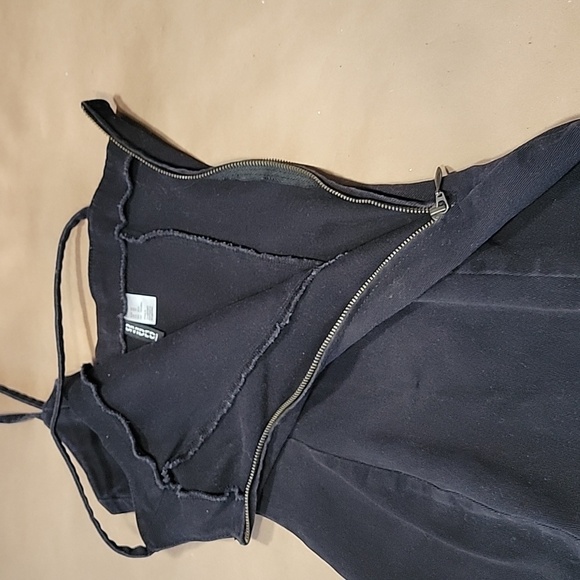 H&M Divided Size XS Washed Black Spaghetti Strap Bodycon Denim Jean Dress - Picture 10 of 12
